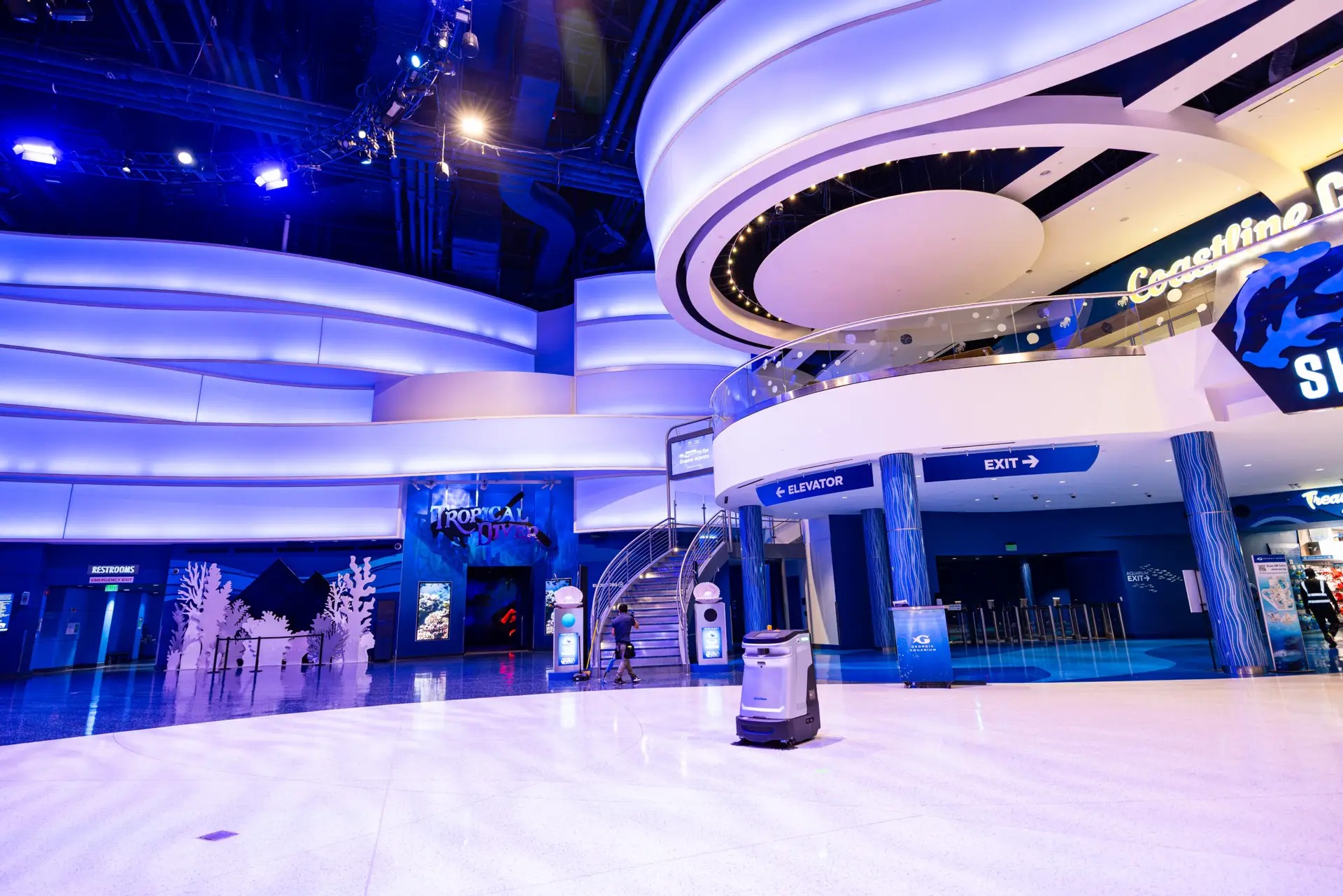 Georgia Aquarium main tank area, cleaned and maintained by MFS