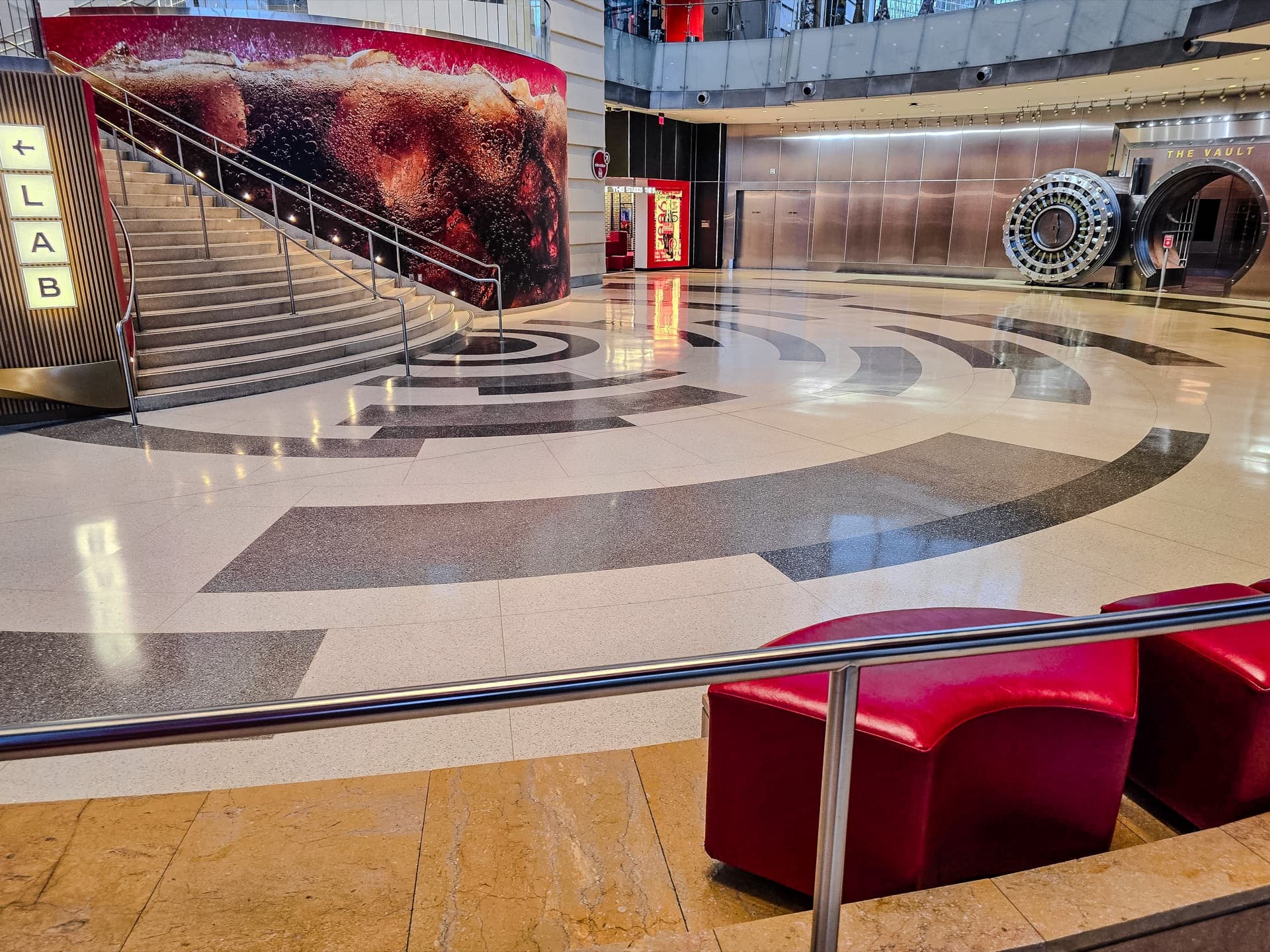 World of Coca-Cola Vault entrance with terrazzo floor maintained by Millennium Facility Services