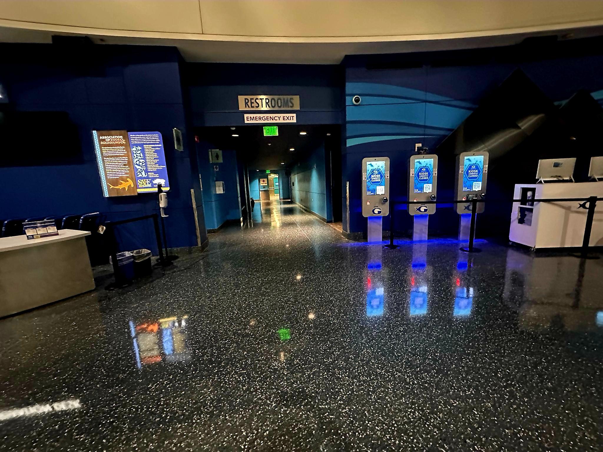 Georgia Aquarium lobby terrazzo - ready for thousands of daily visitors